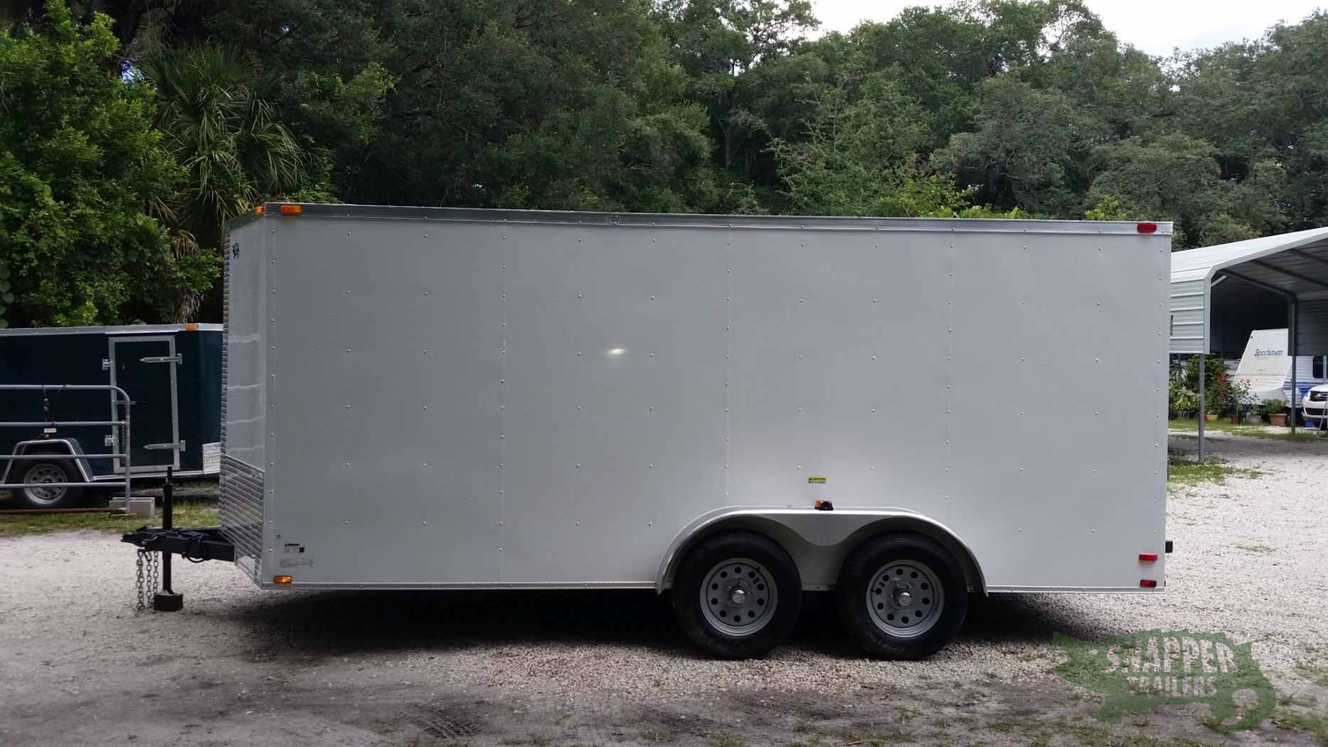 Quality Cargo 7x16 TA Trailer - White, Ramp, Side Door, Extra Height - Image 3