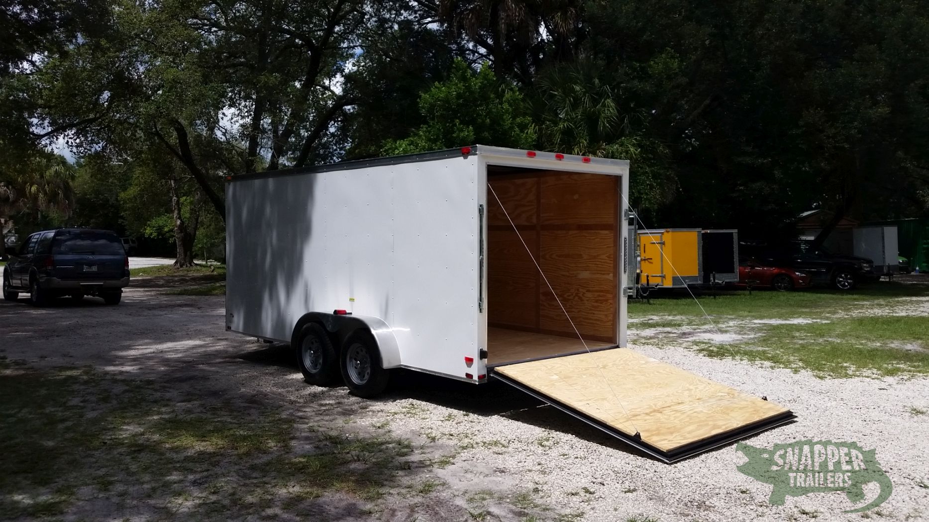 Quality Cargo 7x16 TA Trailer - White, Ramp, Side Door, Extra Height - Image 4