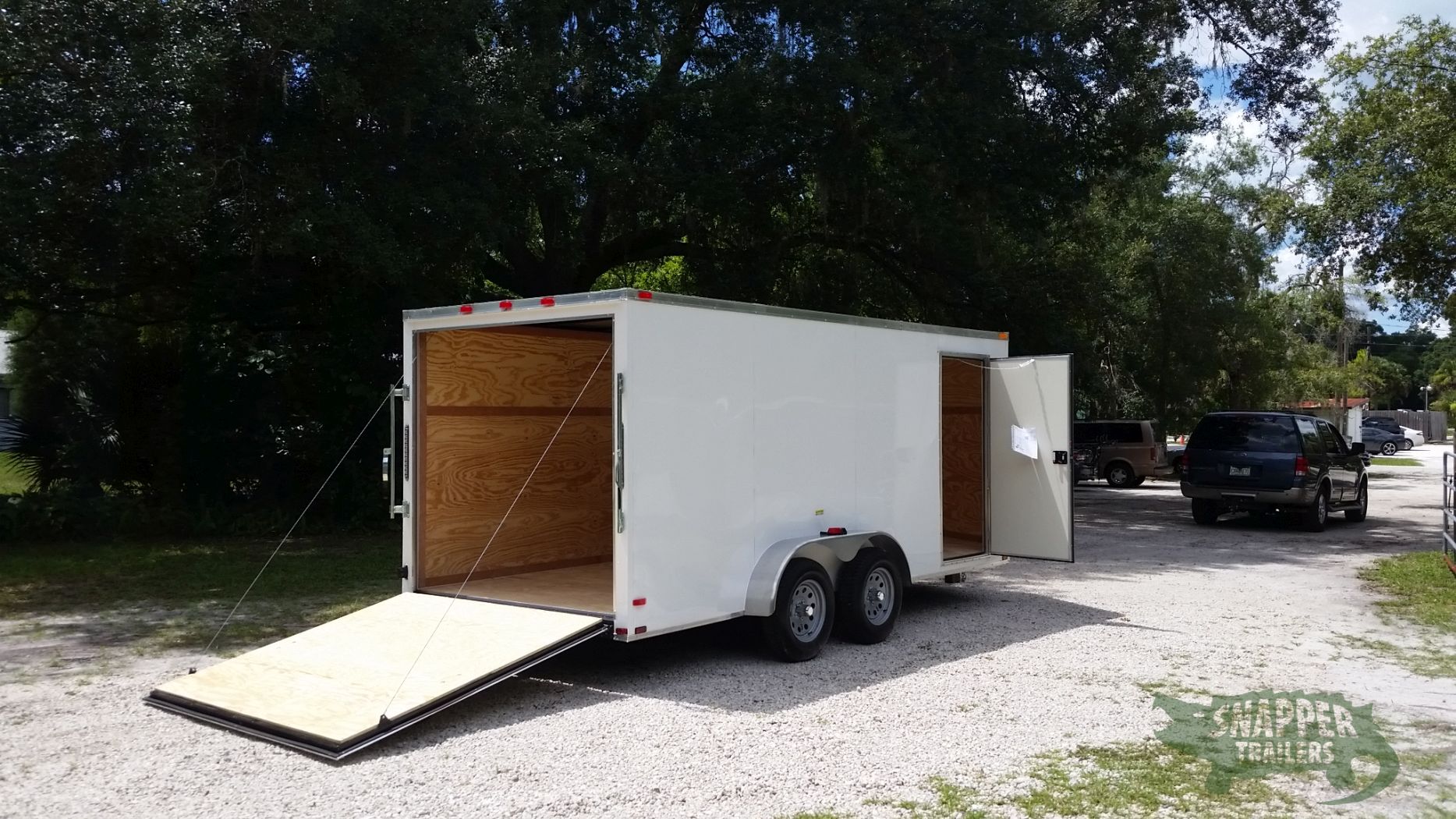 Quality Cargo 7x16 TA Trailer - White, Ramp, Side Door, Extra Height - Image 8