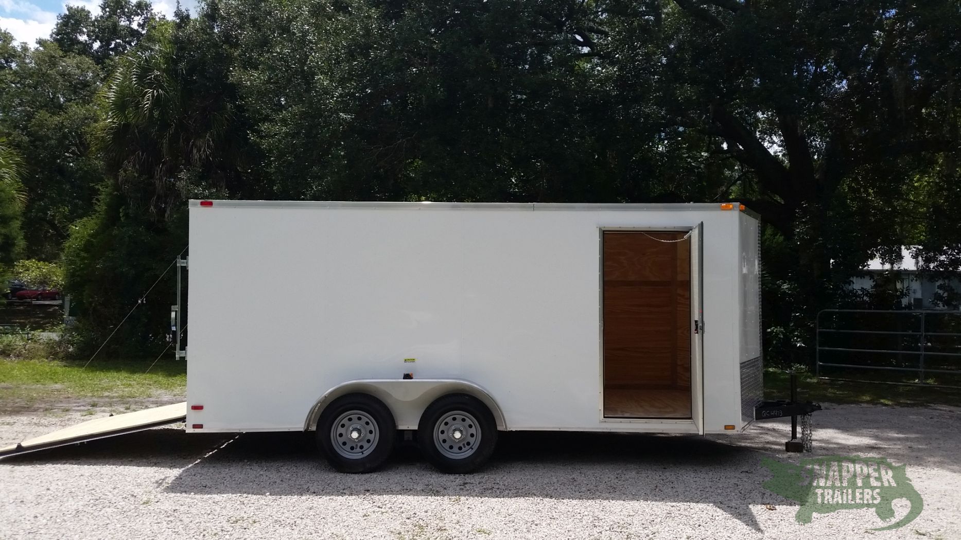 Quality Cargo 7x16 TA Trailer - White, Ramp, Side Door, Extra Height - Image 10
