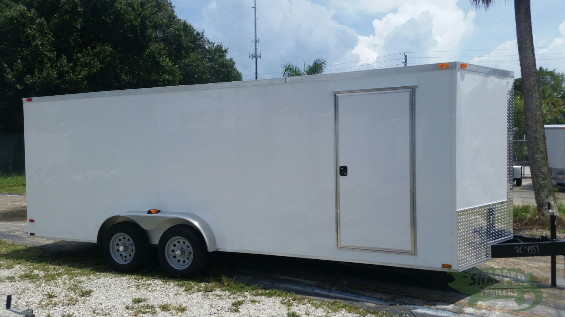 Quality Cargo 7x20 TA Trailer - White, Ramp, Side Door, Extra Height