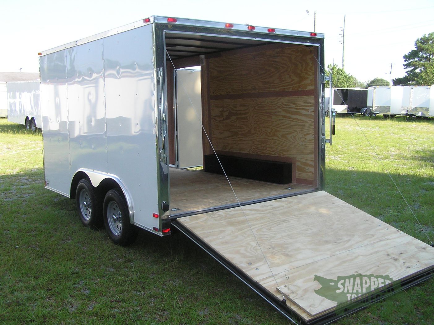 Quality Cargo 8.5x12 TA Trailer - White, Ramp, Side Door, and D-Rings - Image 4