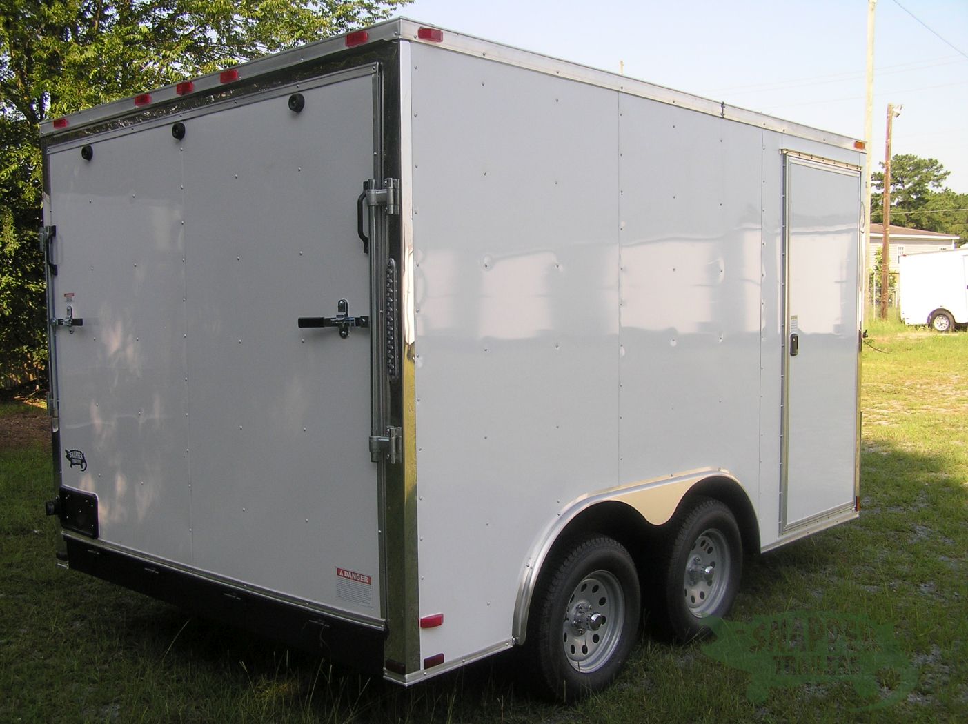 Quality Cargo 8.5x12 TA Trailer - White, Ramp, Side Door, and D-Rings - Image 9
