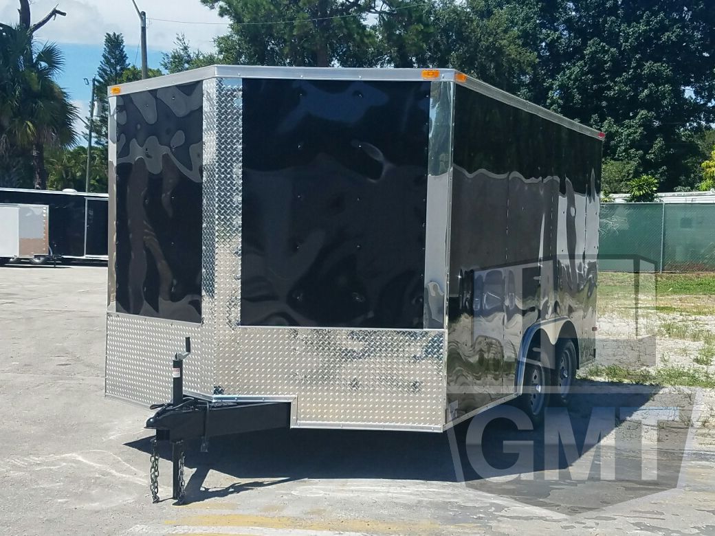 Quality Cargo 8.5x14 TA Trailer - Black, Ramp, Side Door, and D-Rings - Image 2