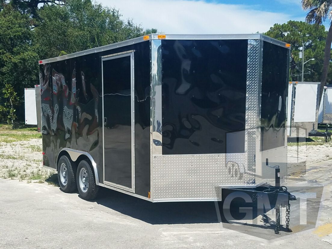Quality Cargo 8.5x14 TA Trailer - Black, Ramp, Side Door, and D-Rings - Image 13