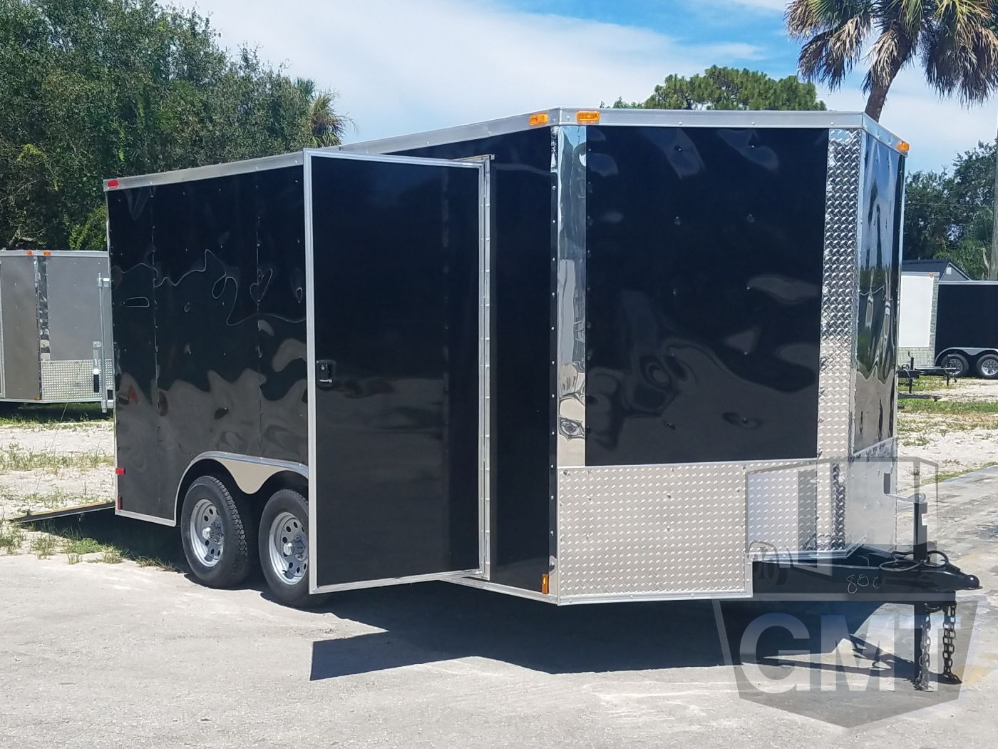 Quality Cargo 8.5x14 TA Trailer - Black, Ramp, Side Door, and D-Rings - Image 12