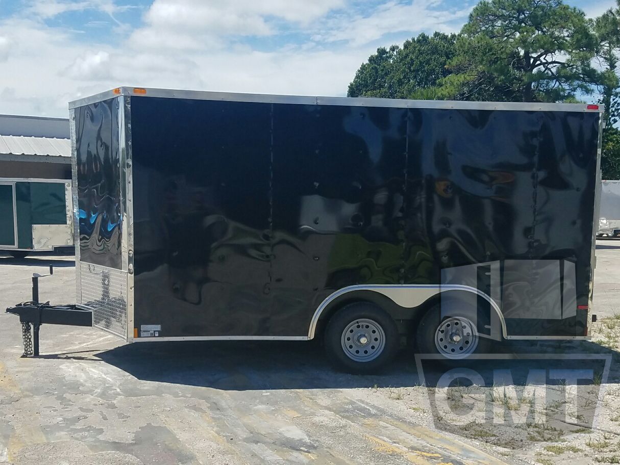 Quality Cargo 8.5x14 TA Trailer - Black, Ramp, Side Door, and D-Rings - Image 3