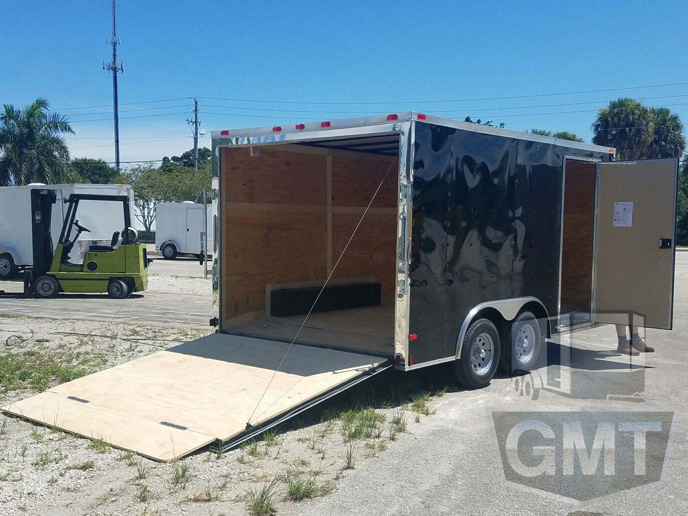 Quality Cargo 8.5x14 TA Trailer - Black, Ramp, Side Door, and D-Rings - Image 8
