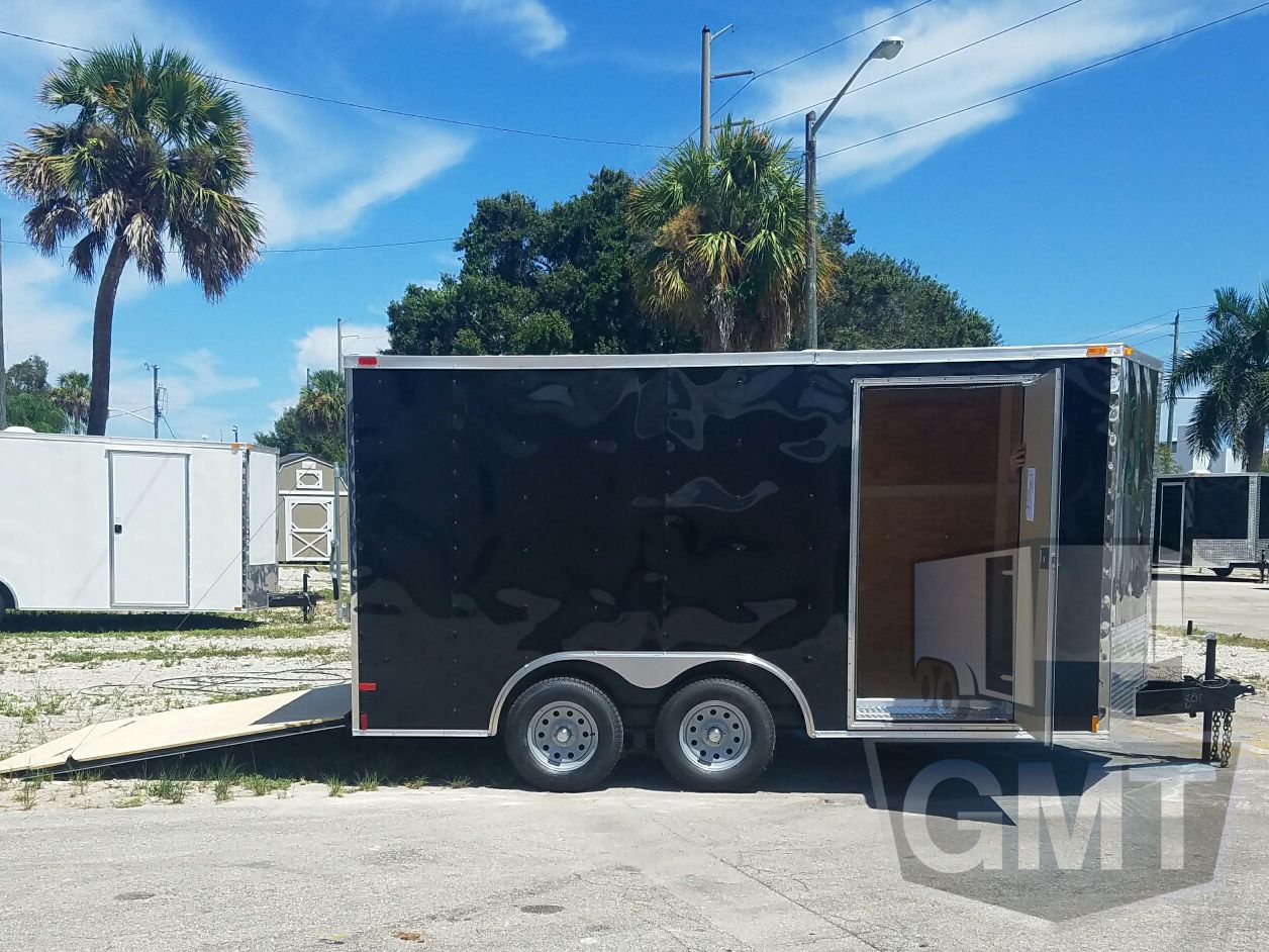 Quality Cargo 8.5x14 TA Trailer - Black, Ramp, Side Door, and D-Rings - Image 10