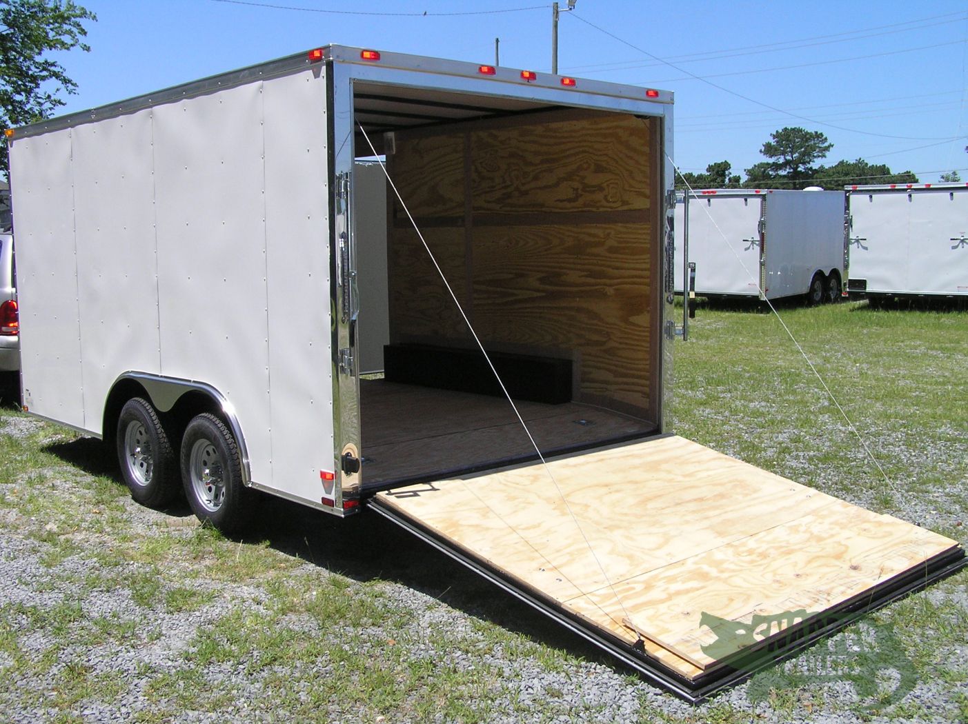 Quality Cargo 8.5x14 TA Trailer - White, Ramp, Side Door, and D-Rings - Image 4