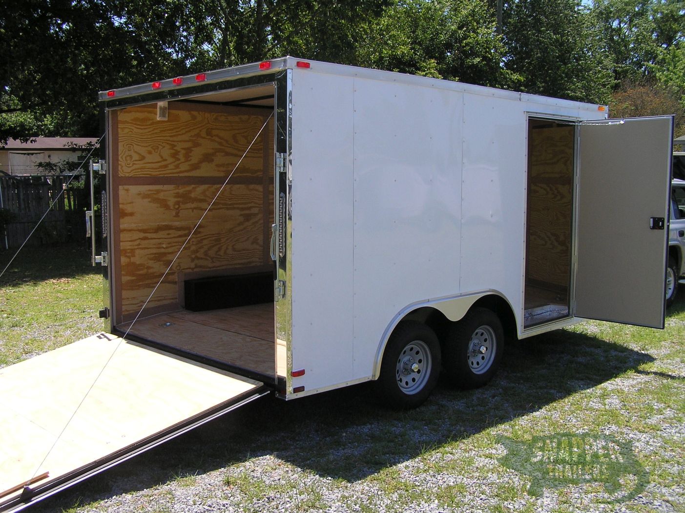 Quality Cargo 8.5x14 TA Trailer - White, Ramp, Side Door, and D-Rings - Image 8