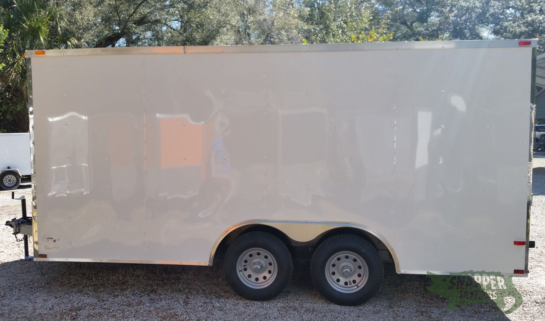 Quality Cargo 8.5x16 TA Trailer - White, Ramp, Side Door, and D-Rings - Image 3