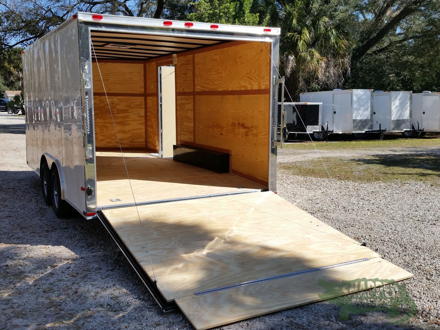 Quality Cargo 8.5x16 TA Trailer - White, Ramp, Side Door, and D-Rings - Image 4