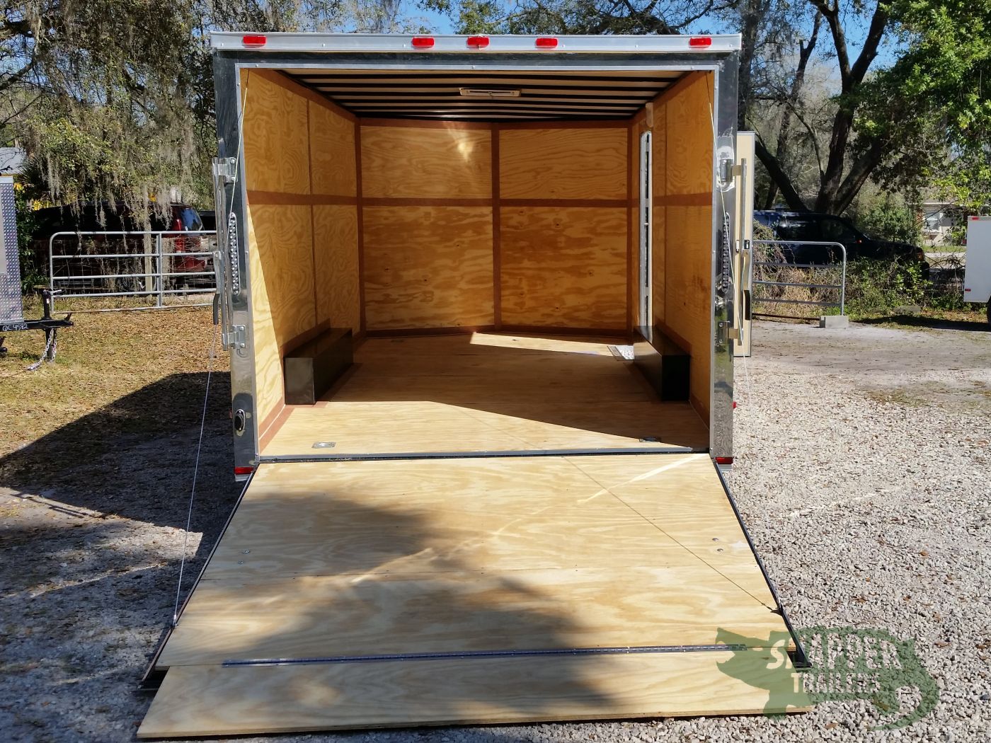 Quality Cargo 8.5x16 TA Trailer - White, Ramp, Side Door, and D-Rings - Image 6