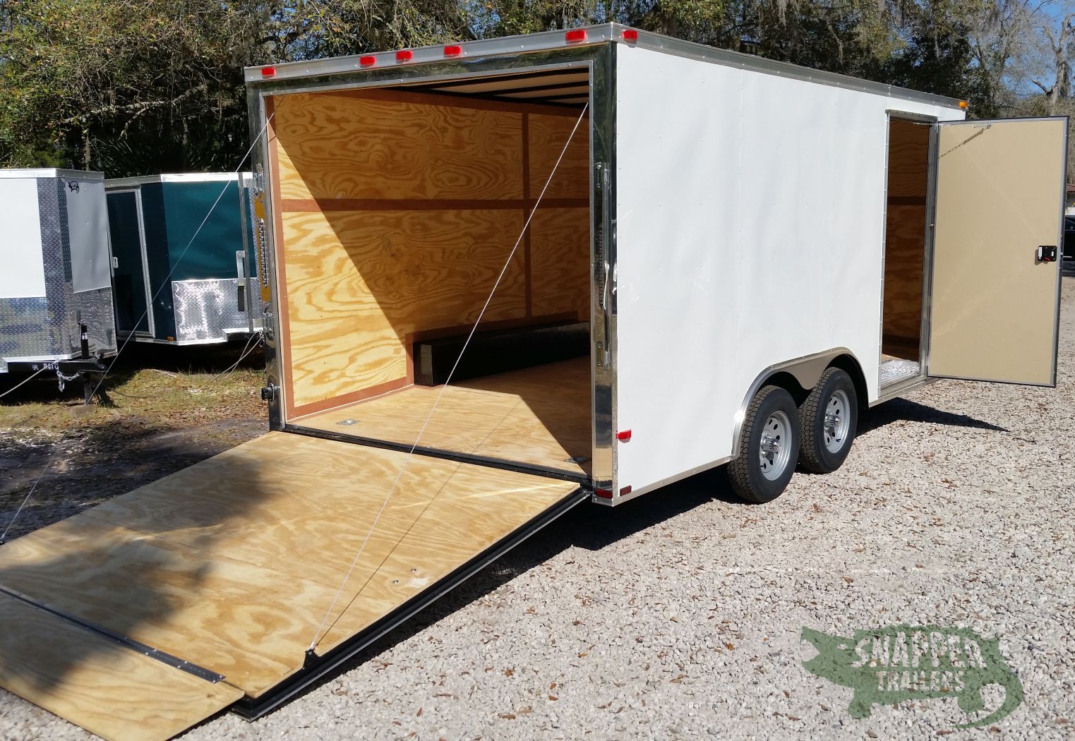 Quality Cargo 8.5x16 TA Trailer - White, Ramp, Side Door, and D-Rings - Image 8