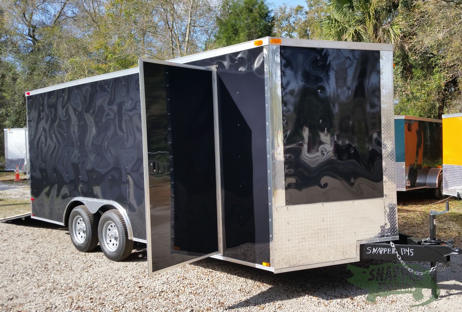 Quality Cargo 8.5x18 TA Trailer - Black, Ramp, Side Door, and D-Rings - Image 11