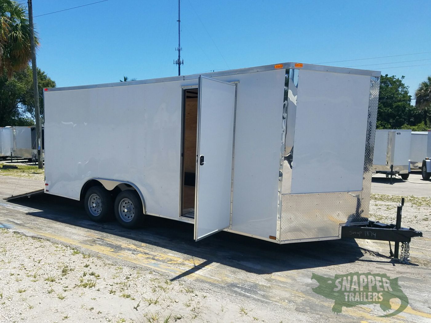 Quality Cargo 8.5x18 TA Trailer - White, Ramp, Side Door, and D-Rings - Image 12