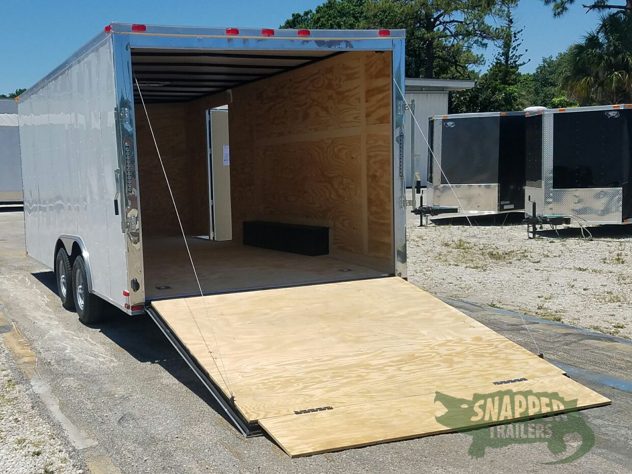 Quality Cargo 8.5x18 TA Trailer - White, Ramp, Side Door, and D-Rings - Image 4