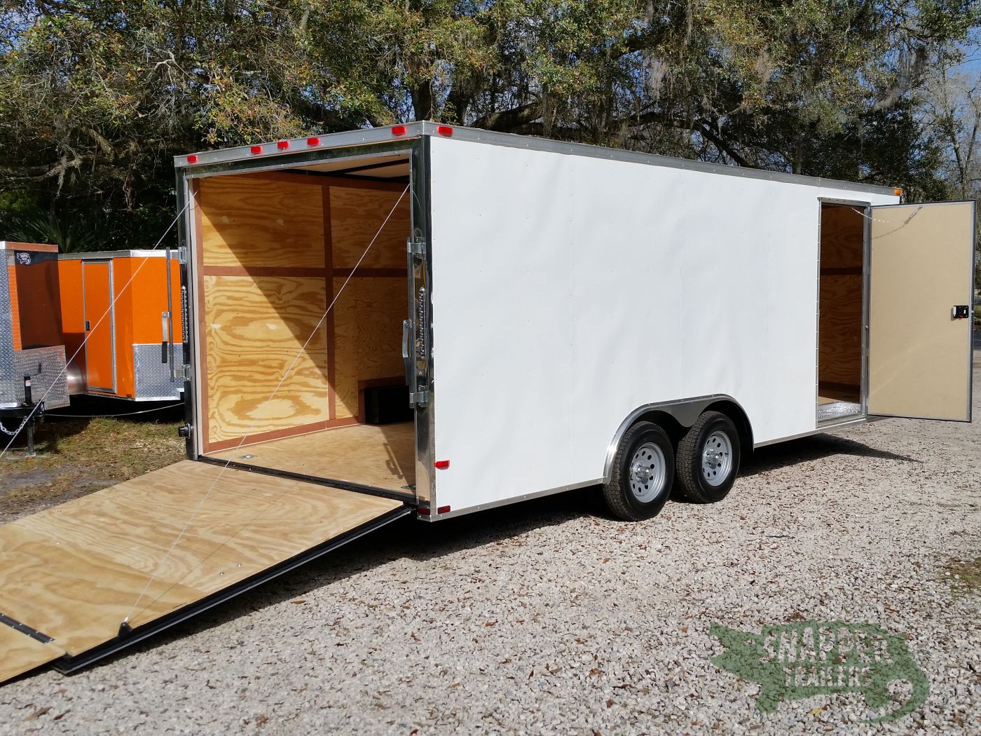 Quality Cargo 8.5x20 TA Trailer - White, Ramp, Side Door, and D-Rings - Image 8