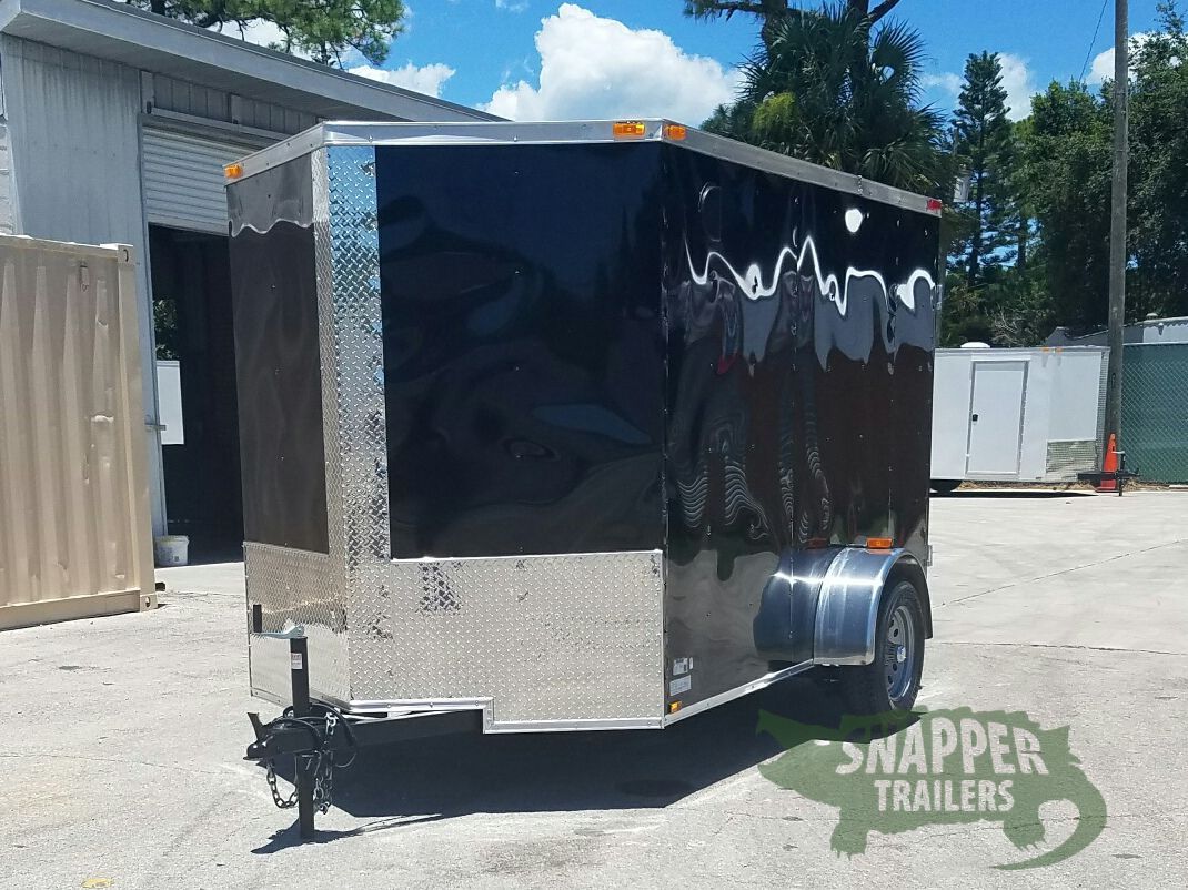 Quality Cargo 6x10 SA Trailer - Black, Double Barn Doors, Side Door, Extra Height - Image 2