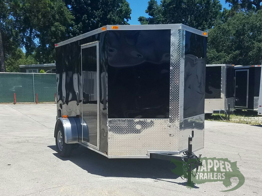 Quality Cargo 6x10 SA Trailer - Black, Double Barn Doors, Side Door, Extra Height - Image 14