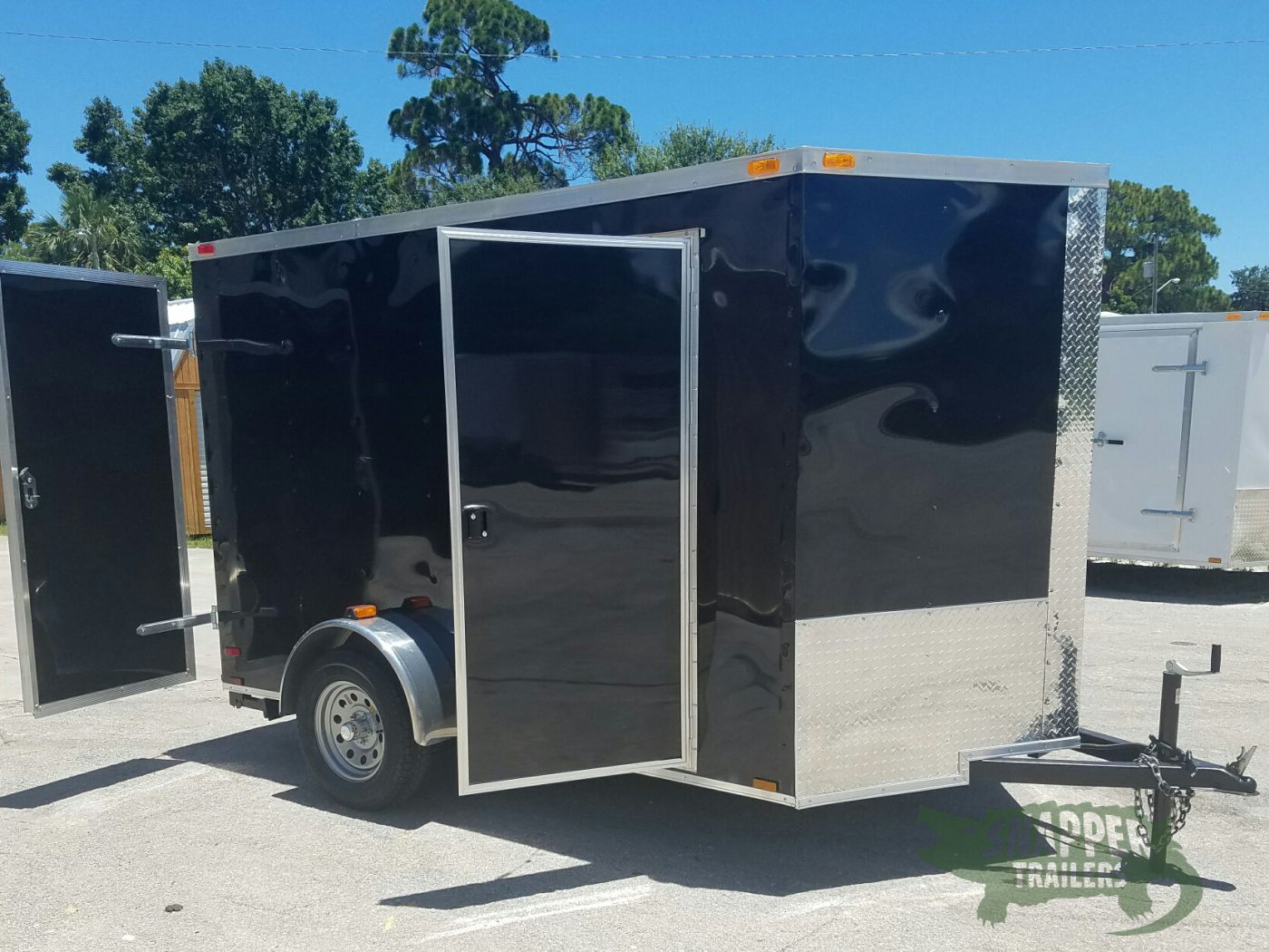 Quality Cargo 6x10 SA Trailer - Black, Double Barn Doors, Side Door, Extra Height - Image 13