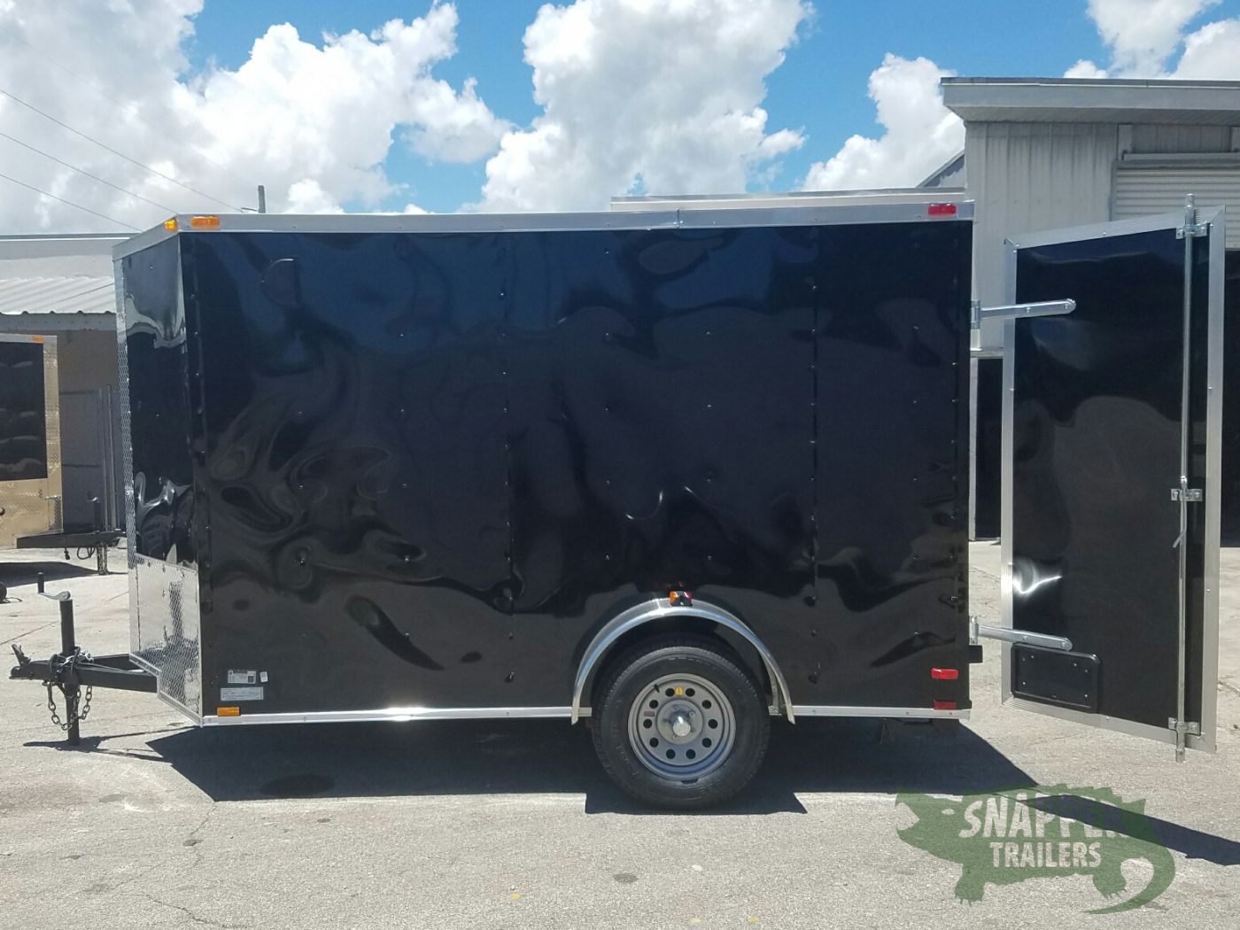 Quality Cargo 6x10 SA Trailer - Black, Double Barn Doors, Side Door, Extra Height - Image 3
