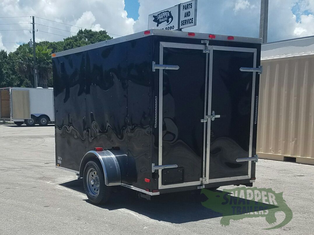 Quality Cargo 6x10 SA Trailer - Black, Double Barn Doors, Side Door, Extra Height - Image 6