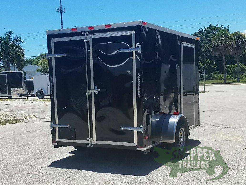 Quality Cargo 6x10 SA Trailer - Black, Double Barn Doors, Side Door, Extra Height - Image 10