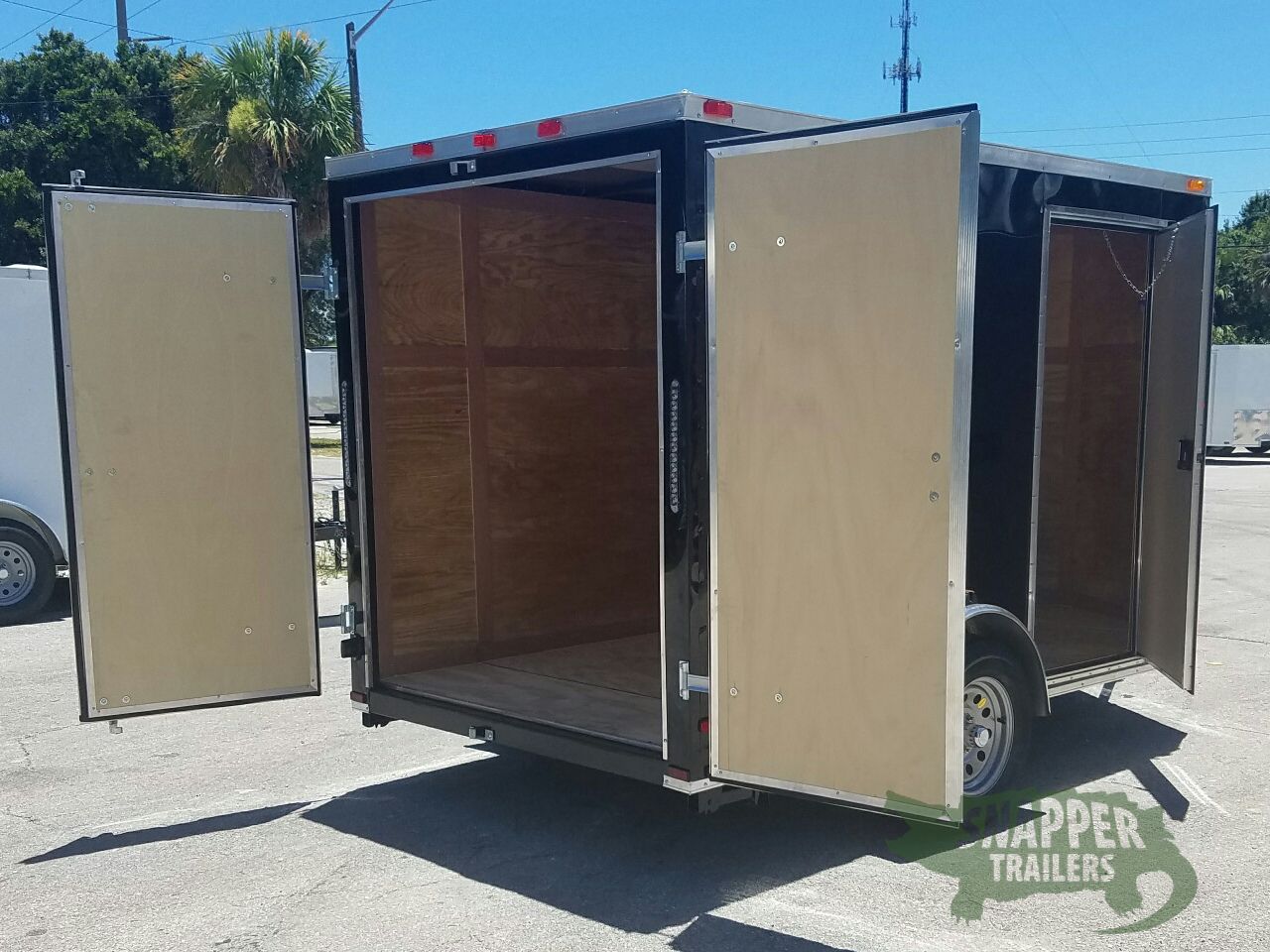 Quality Cargo 6x10 SA Trailer - Black, Double Barn Doors, Side Door, Extra Height - Image 9