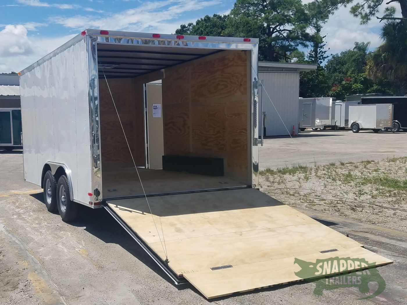 Quality Cargo 8.5x14 TA Trailer - White, Ramp, Side Door, and D-Rings - Image 4