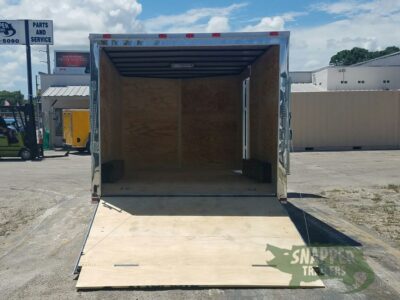 Quality Cargo 8.5x14 TA Trailer - White, Ramp, Side Door, and D-Rings - Image 6