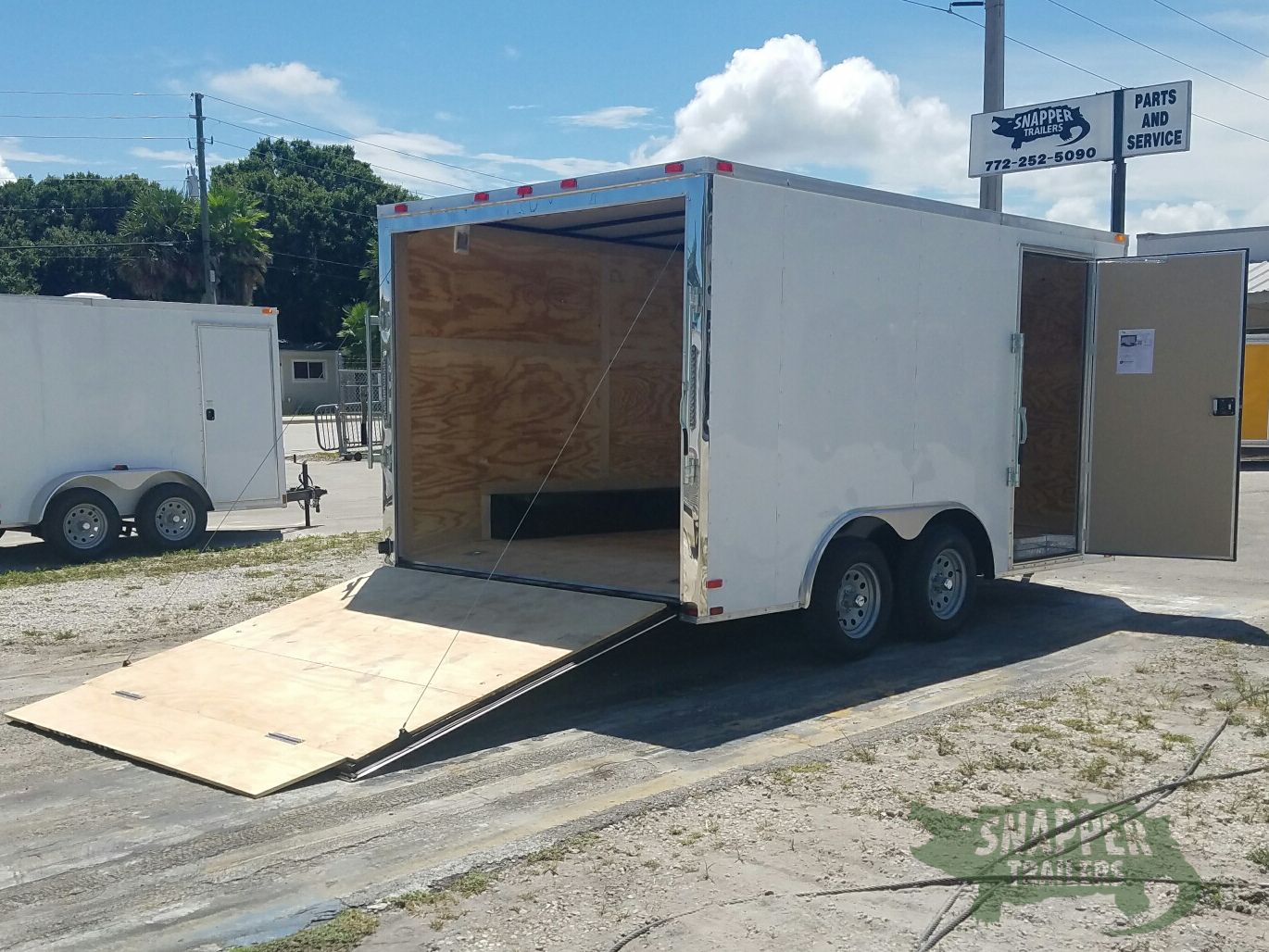 Quality Cargo 8.5x14 TA Trailer - White, Ramp, Side Door, and D-Rings - Image 8