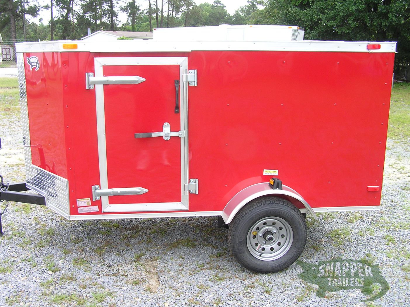South Georgia Cargo Custom 4x8 SA Trailer - Red, Single Door, Two Side Doors - Image 4