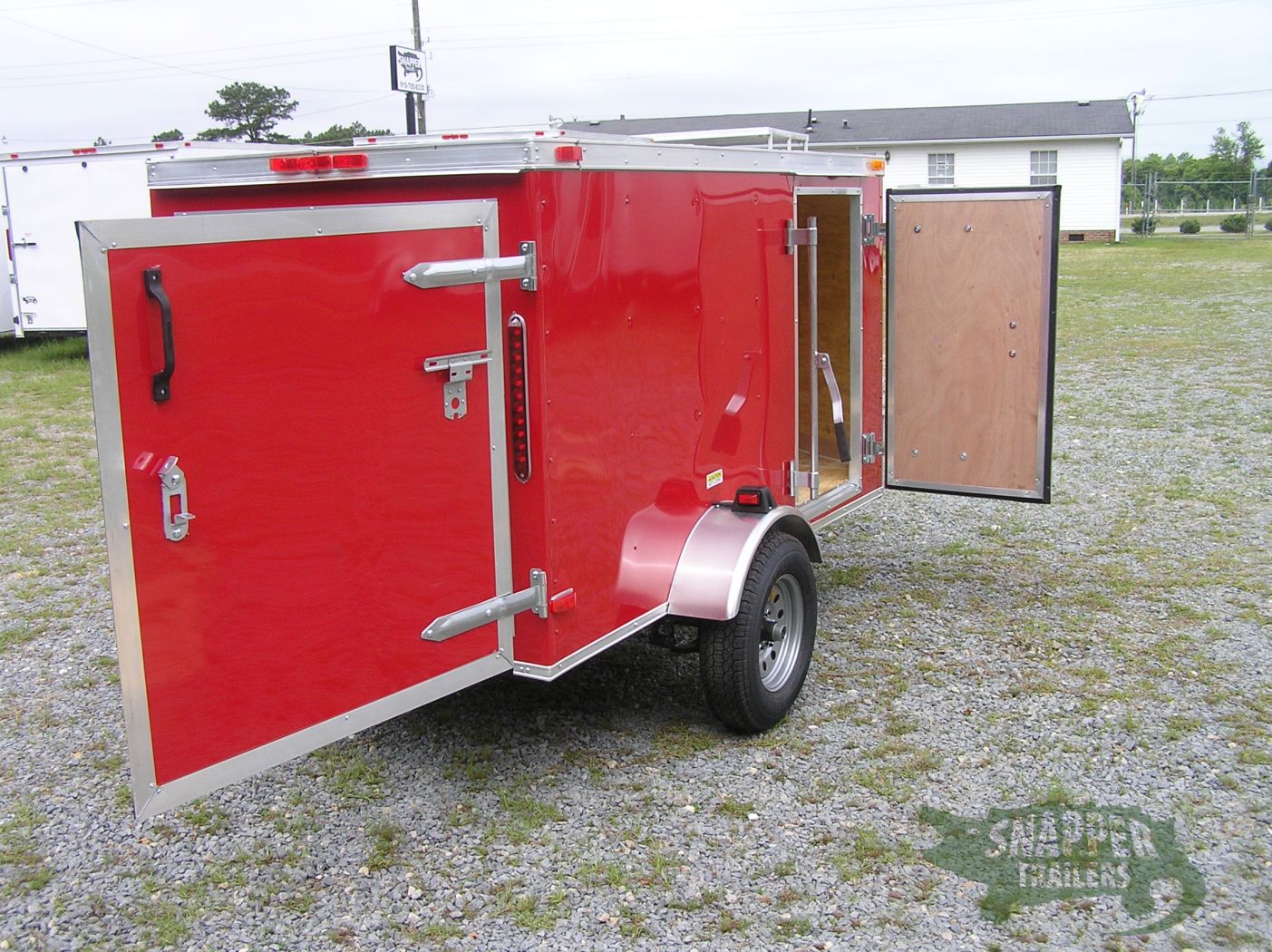 South Georgia Cargo Custom 4x8 SA Trailer - Red, Single Door, Two Side Doors - Image 9