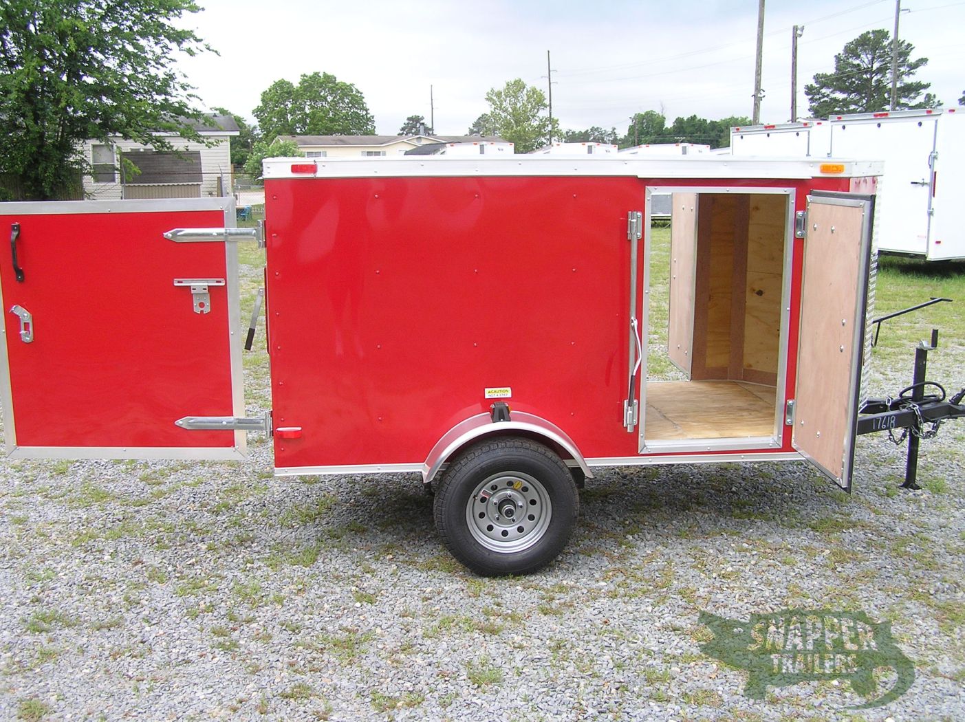 South Georgia Cargo Custom 4x8 SA Trailer - Red, Single Door, Two Side Doors - Image 11