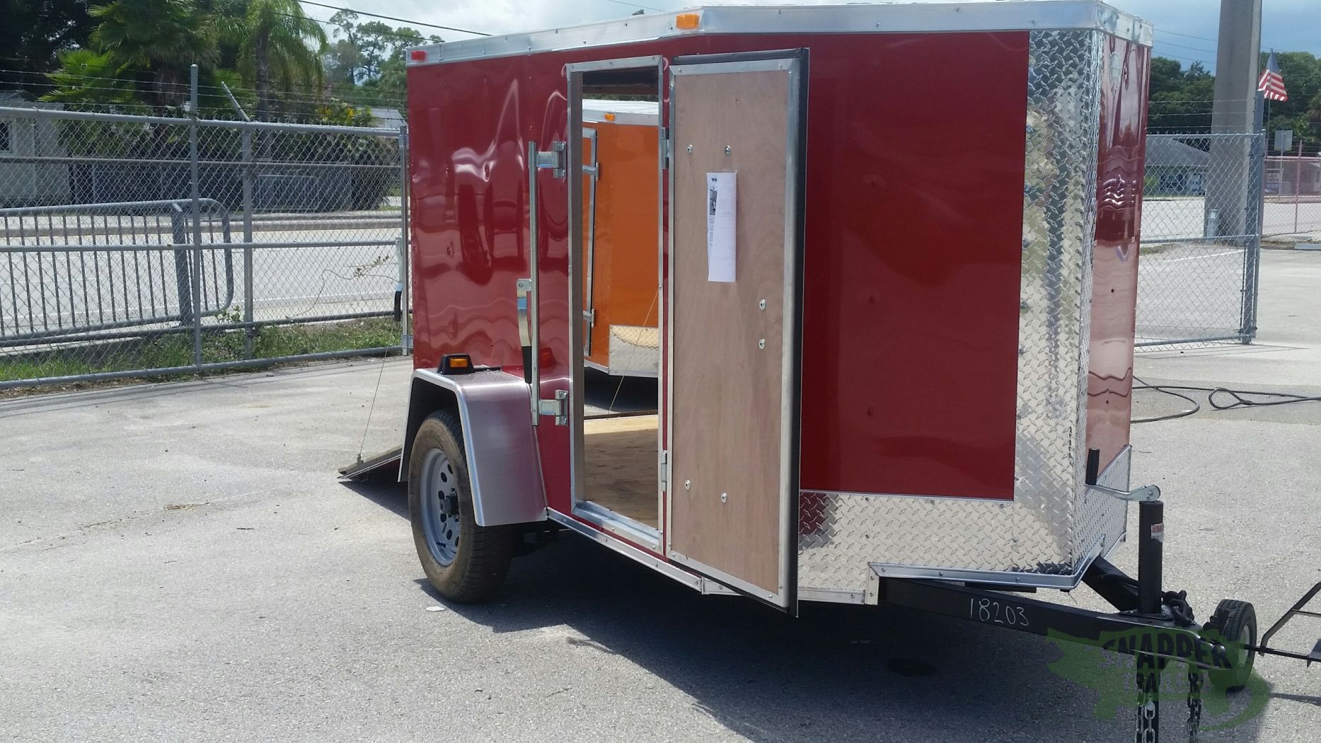 South Georgia Cargo 5x8 SA Trailer - Red, Ramp, Side Door - Image 12