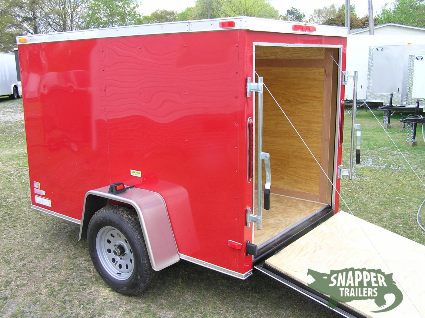 South Georgia Cargo 5x8 SA Trailer - Red, Ramp, Side Door - Image 4