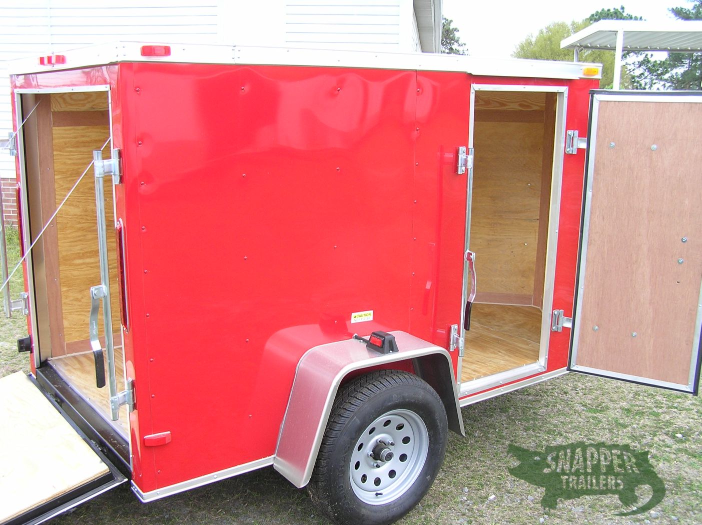 South Georgia Cargo 5x8 SA Trailer - Red, Ramp, Side Door - Image 8