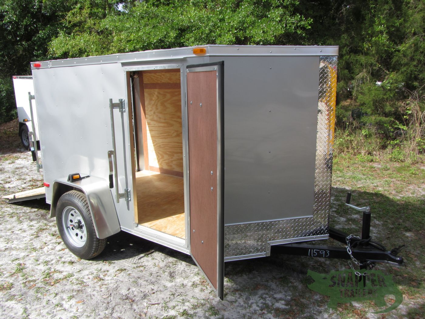 South Georgia Cargo 5x8 SA Trailer - Silver Frost, Ramp, Side Door - Image 13