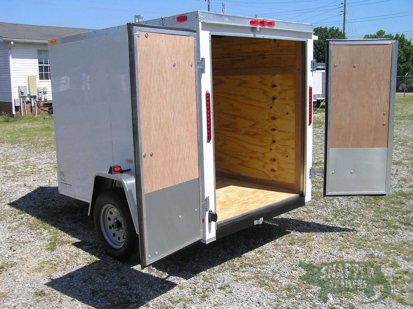 South Georgia Cargo 5x8 SA Trailer - White, Double Doors, Side Door, Extra Height - Image 4