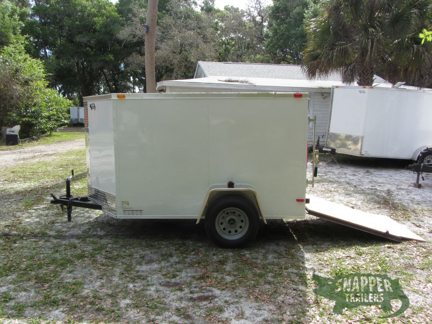 South Georgia Cargo 5x8 SA Trailer - White, Ramp, Side Door - Image 3