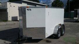 Alternative view of South Georgia Cargo Custom 6x10 TA Trailer - White, Double Doors, Side Door, Decreased Height, Side Vents
