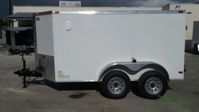 South Georgia Cargo Custom 6x10 TA Trailer - White, Double Doors, Side Door, Decreased Height, Side Vents - Image 3
