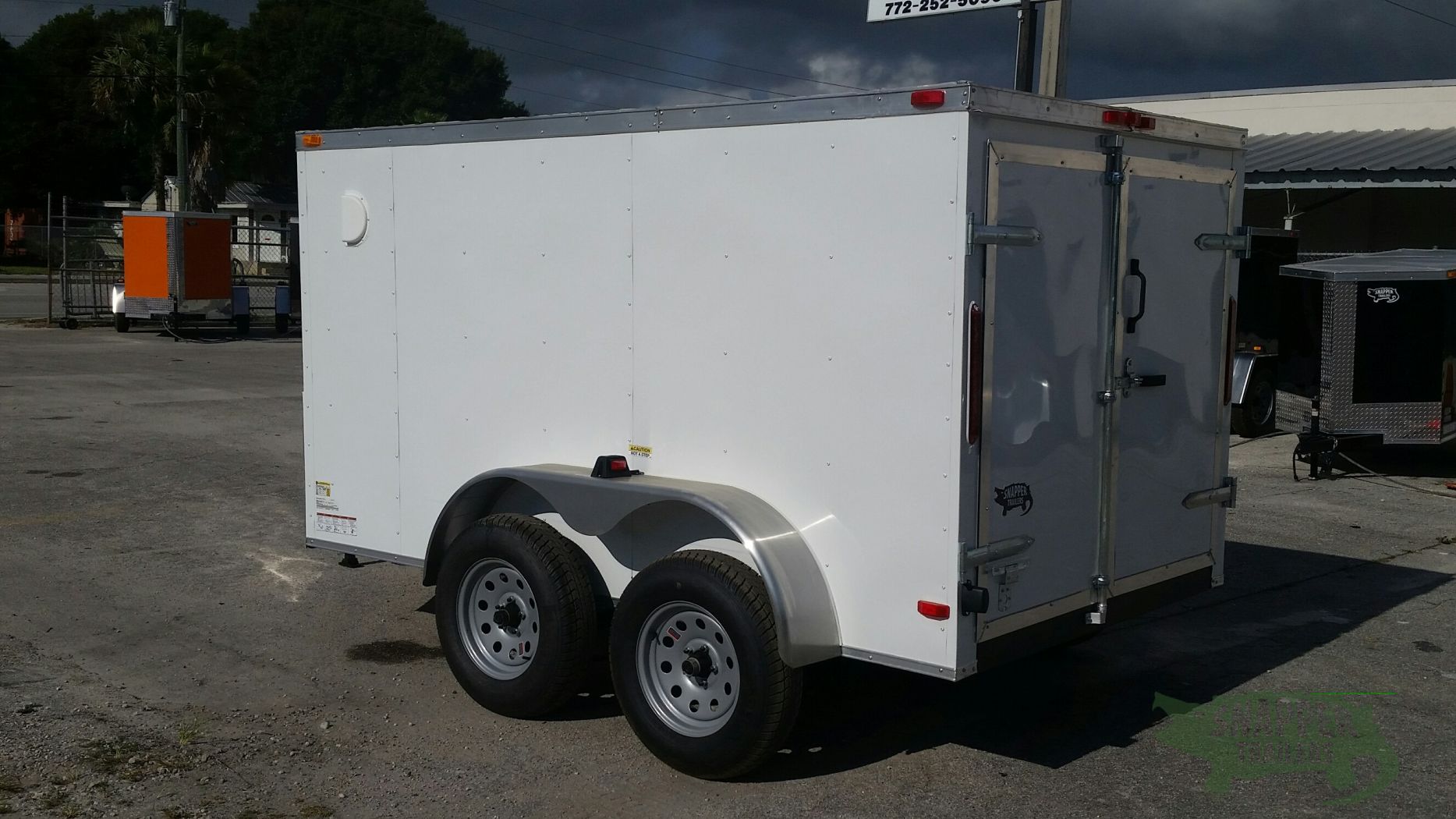 South Georgia Cargo Custom 6x10 TA Trailer - White, Double Doors, Side Door, Decreased Height, Side Vents - Image 5