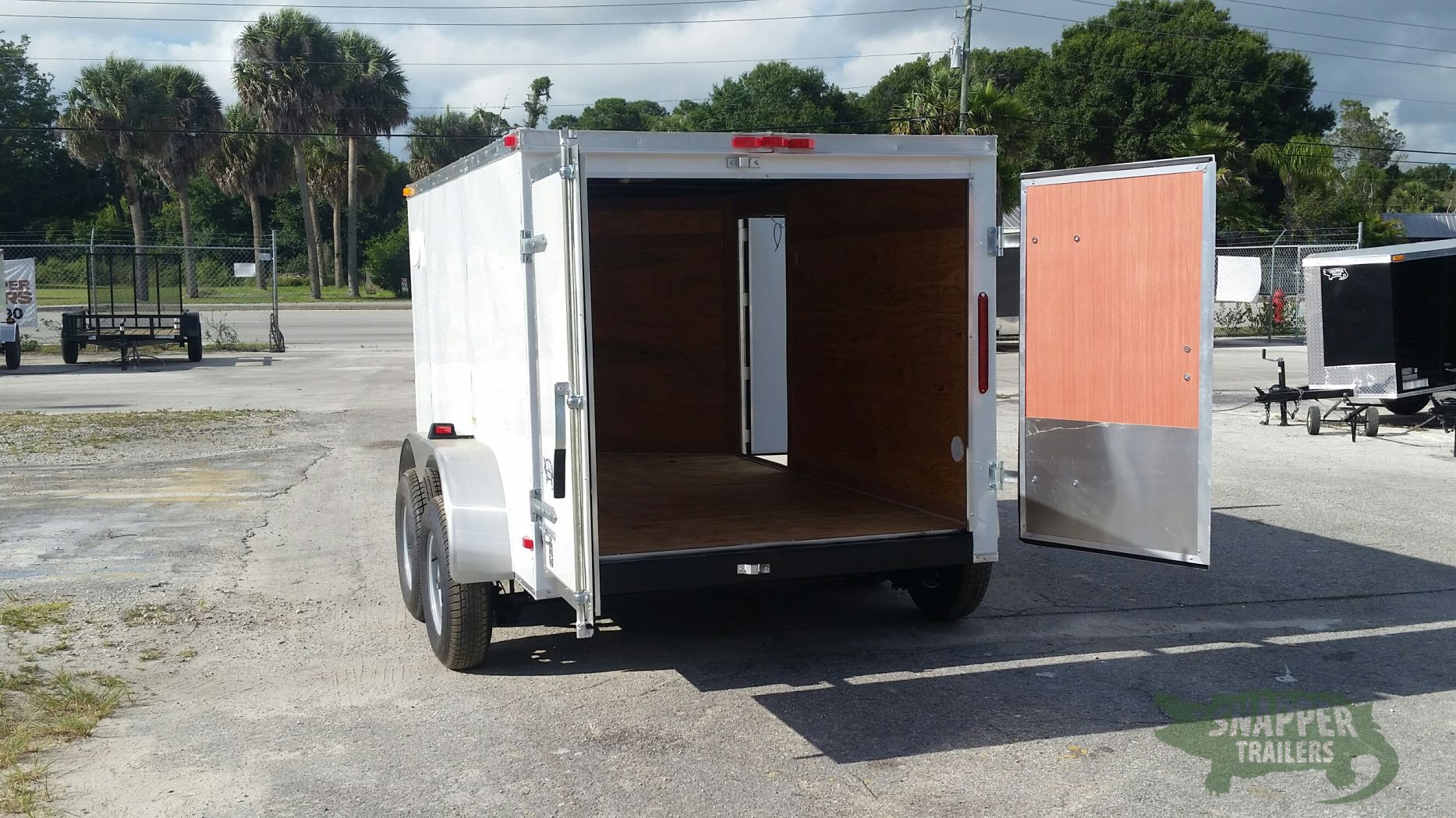South Georgia Cargo Custom 6x10 TA Trailer - White, Double Doors, Side Door, Decreased Height, Side Vents - Image 4