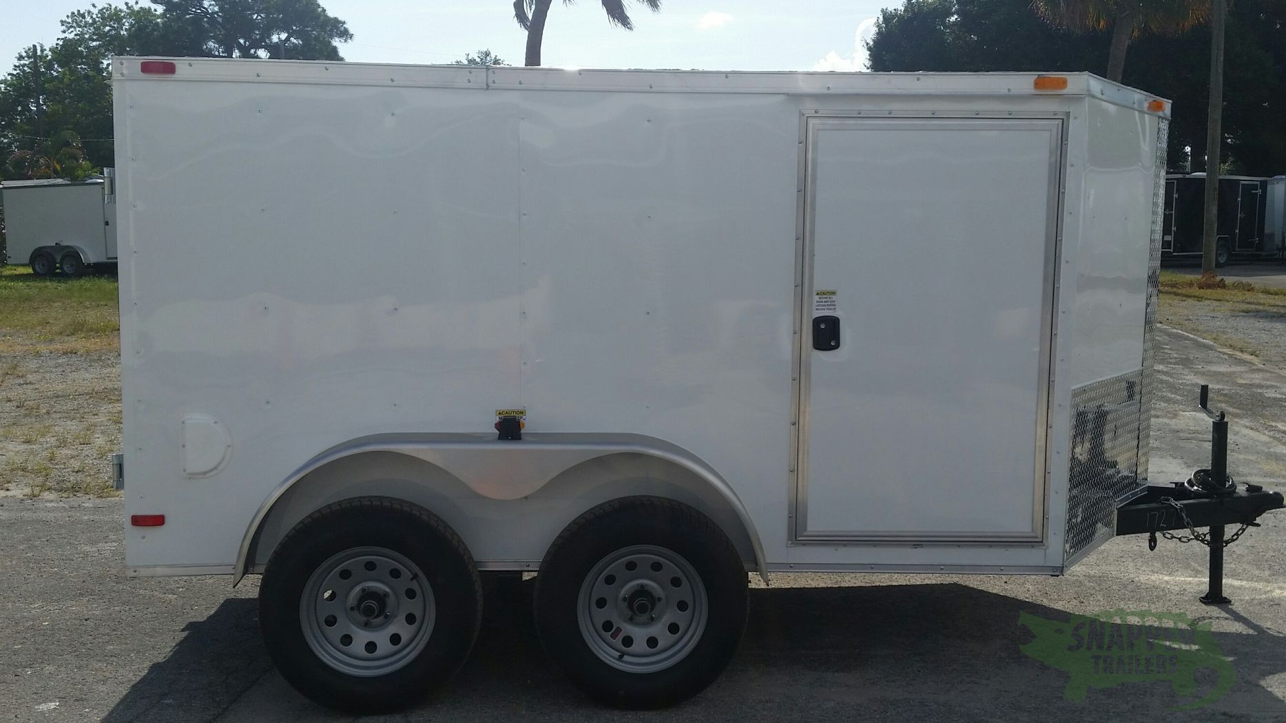 South Georgia Cargo Custom 6x10 TA Trailer - White, Double Doors, Side Door, Decreased Height, Side Vents
