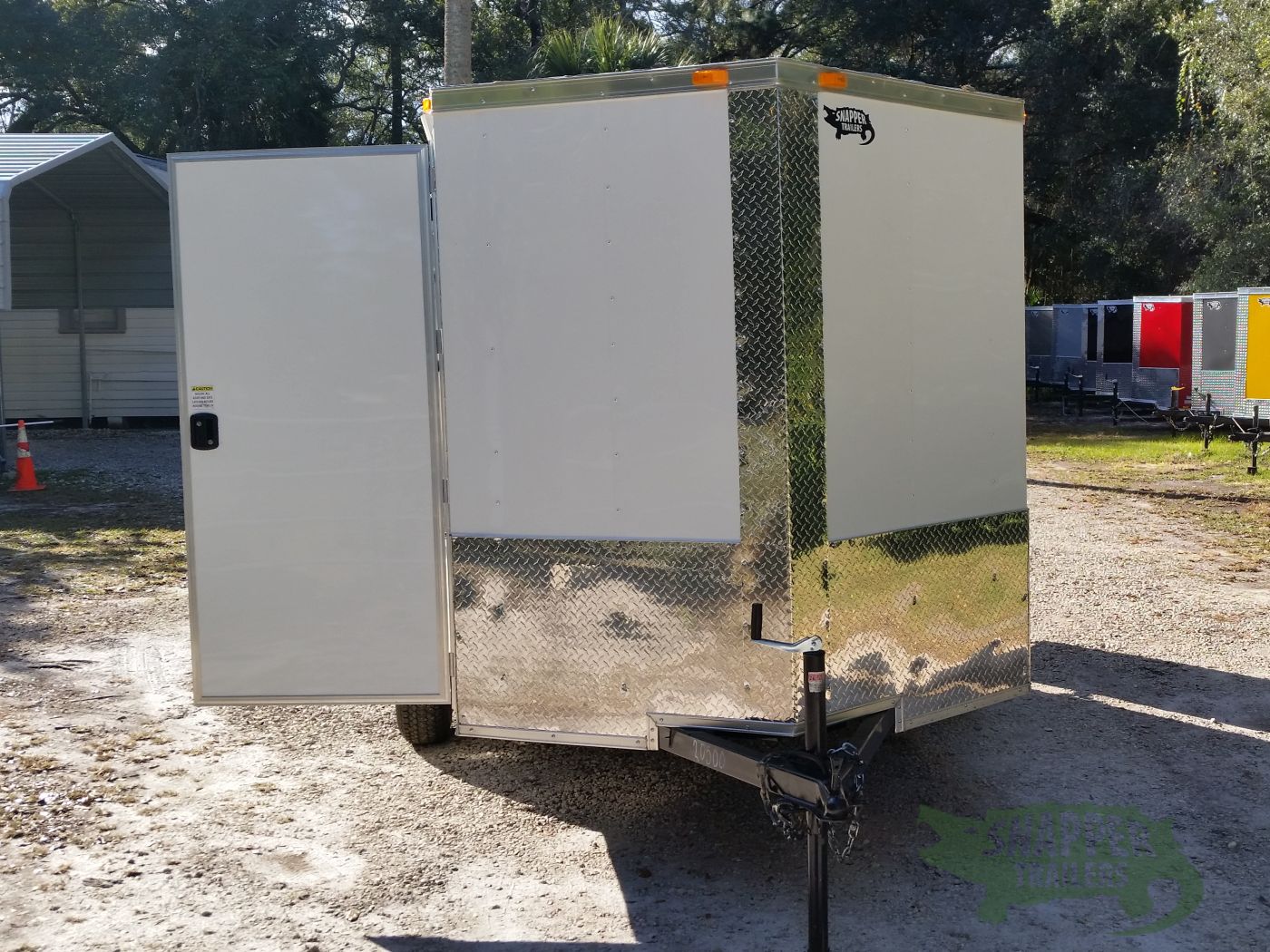 South Georgia Cargo 6x8 SA Trailer - White, Double Barn Doors, Side Door - Image 15