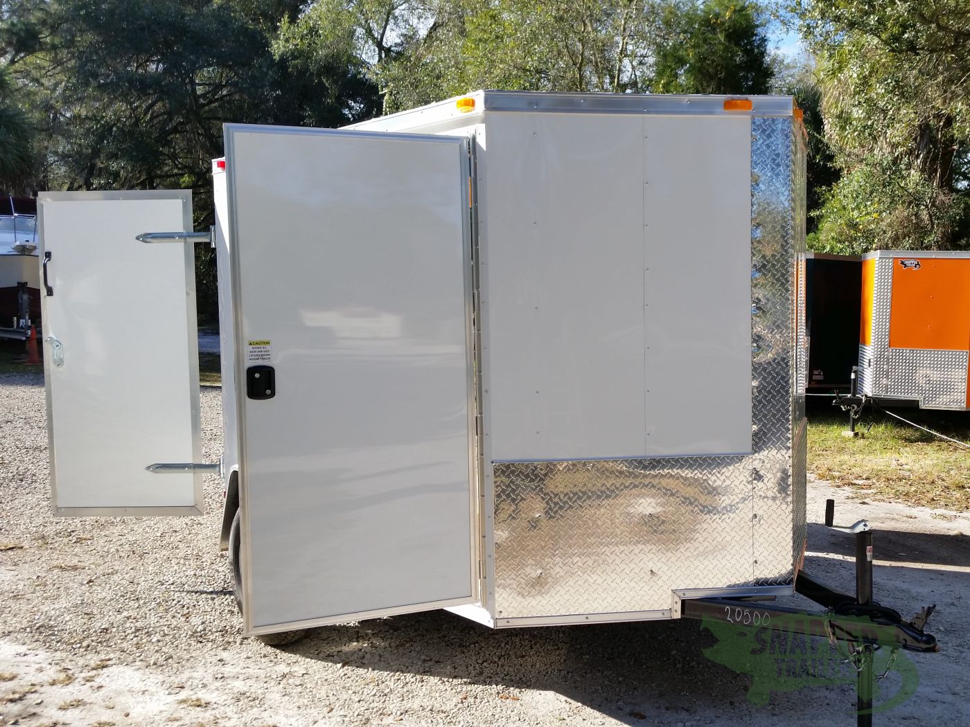 South Georgia Cargo 6x8 SA Trailer - White, Double Barn Doors, Side Door - Image 14