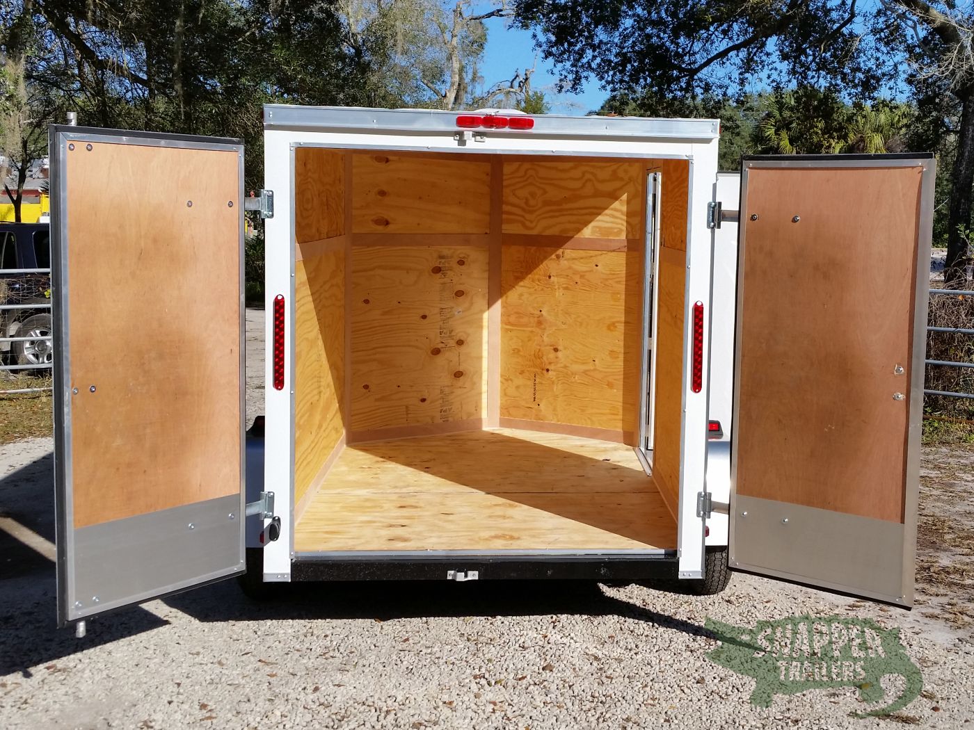 South Georgia Cargo 6x8 SA Trailer - White, Double Barn Doors, Side Door - Image 8